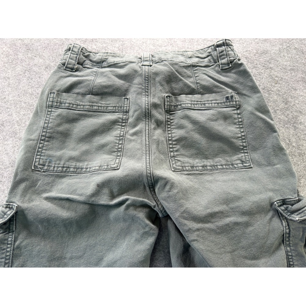 American Eagle Cargo Pants Womens 2 Blue Gray Stretch Wide Leg Utility - Picture 16 of 16